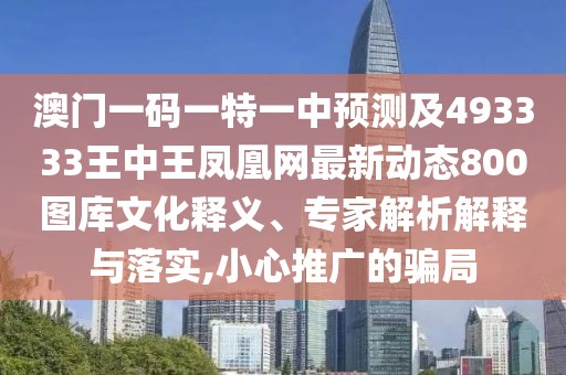 澳門(mén)一碼一特一中預測及493333王中王鳳凰網(wǎng)最新動(dòng)態(tài)800圖庫文化釋義、專(zhuān)家解析解釋與落實(shí),小心推廣的騙局